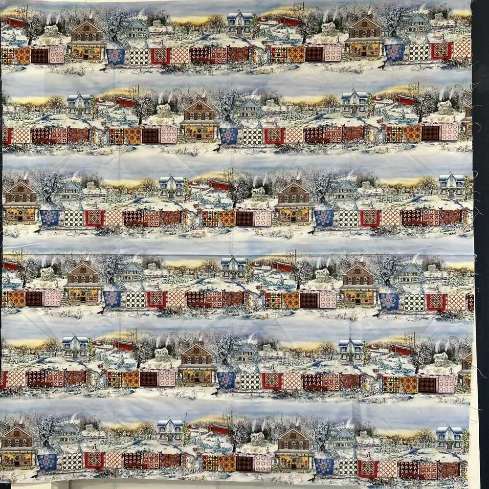 Holiday Airing Cotton Quilting Fabric Diane Phalen Winter Country Scenes 39 X 40